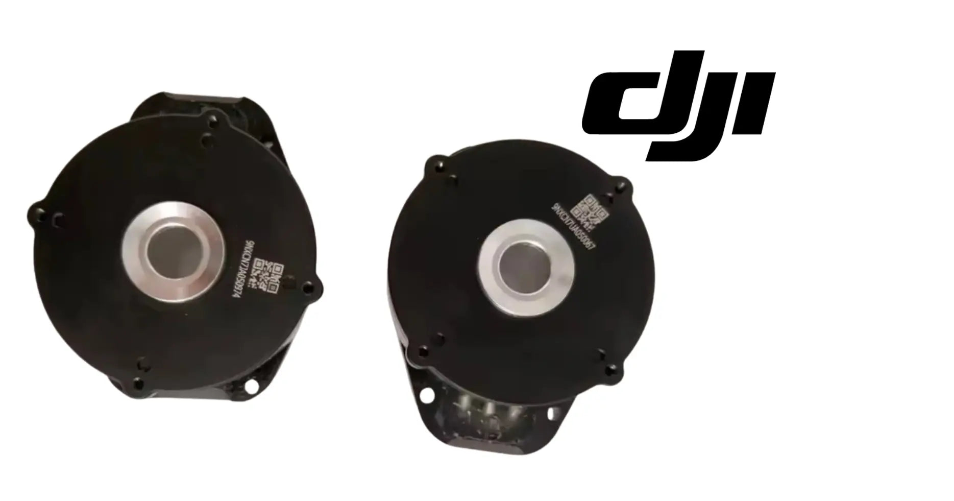 DJI lower motors pair, two black circular housings with silver center hubs