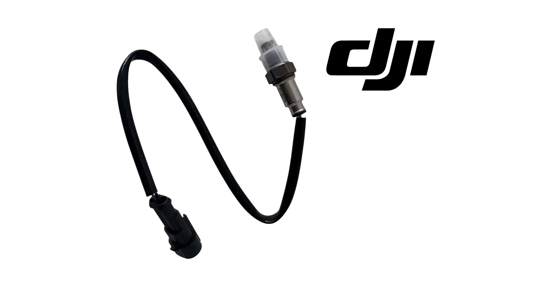 DJI oxidation sensor cable with inline connectors and black lead, gray sensor plug