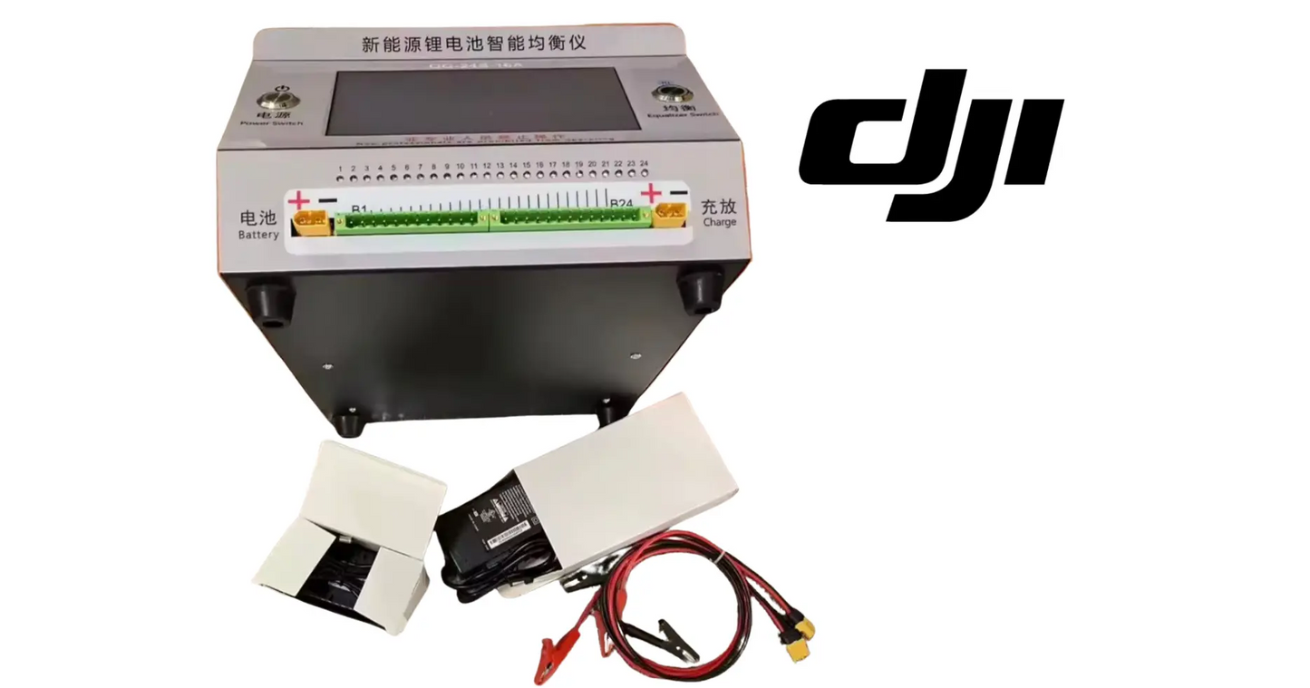 DJI voltage equalizer repair instrument with front ports and wiring harness