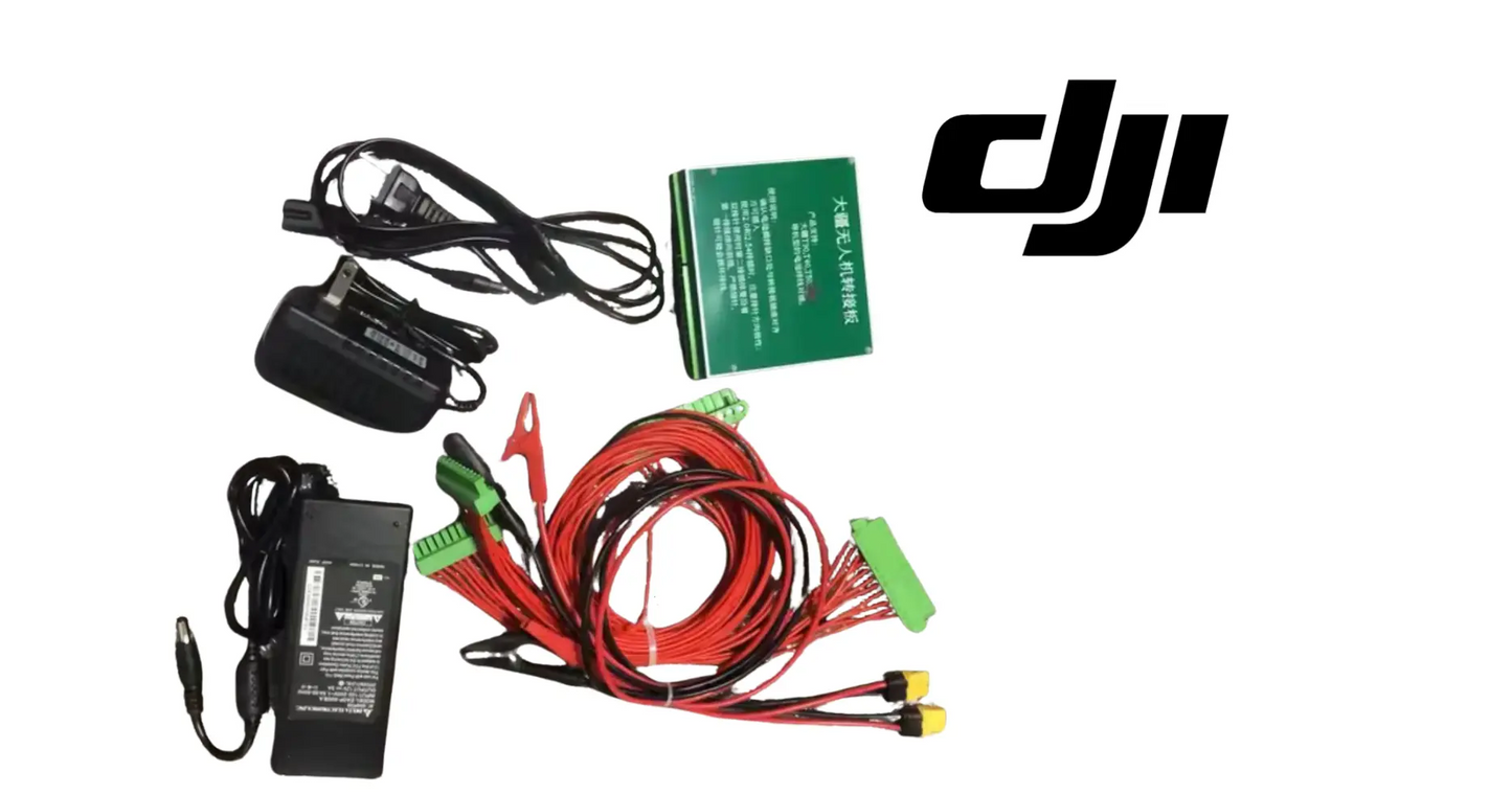 DJI voltage equalizer repair instrument kit with green circuit card and cable leads