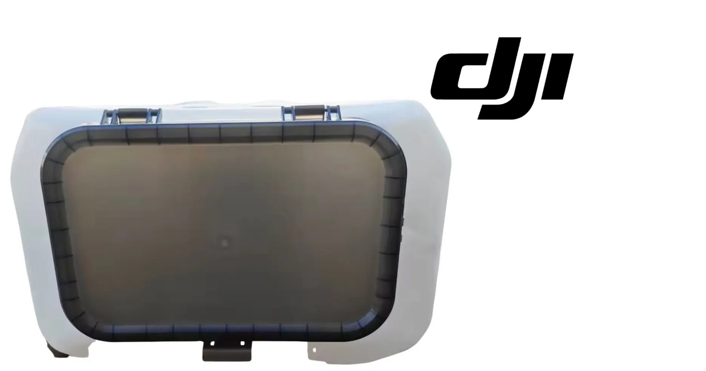 DJI Agras T30 box cover: rectangular hard case with black latches