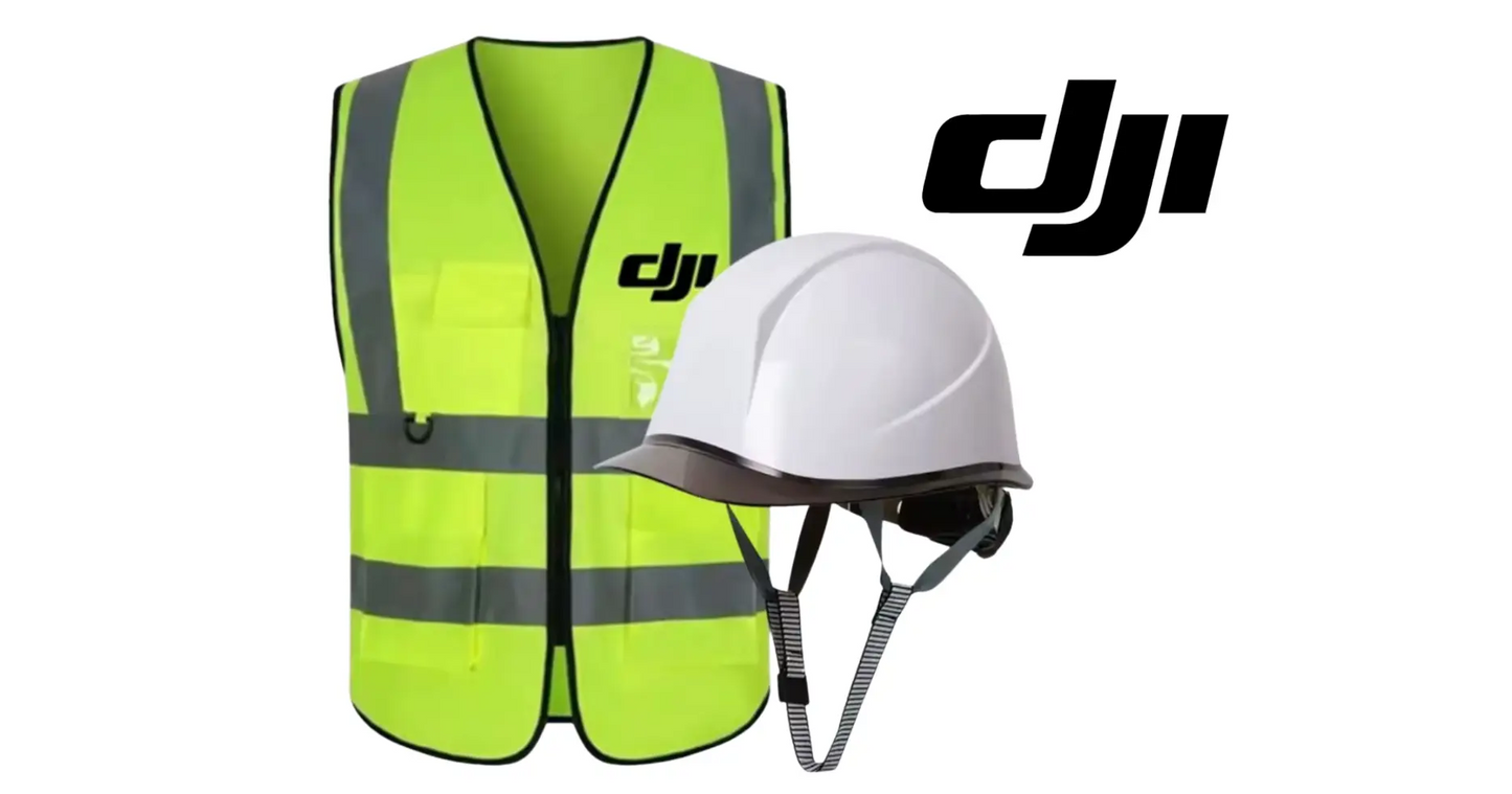 DJI Agras Commercial Drone Pilot Safety Vest & Hard Hat Set