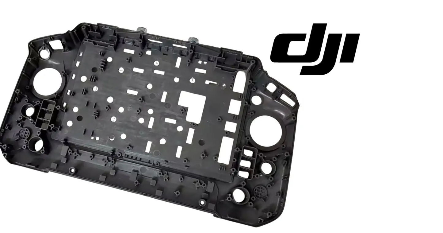 DJI remote controller body shell, black plastic with openings and mounting holes