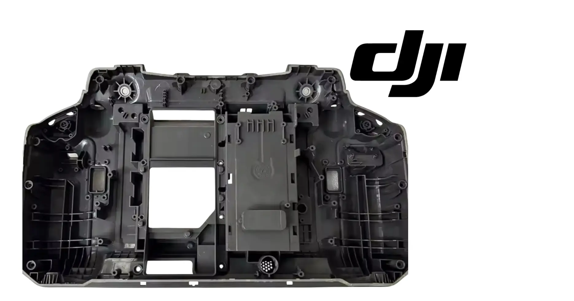 DJI remote controller body shell cover, black plastic with central frame cutout