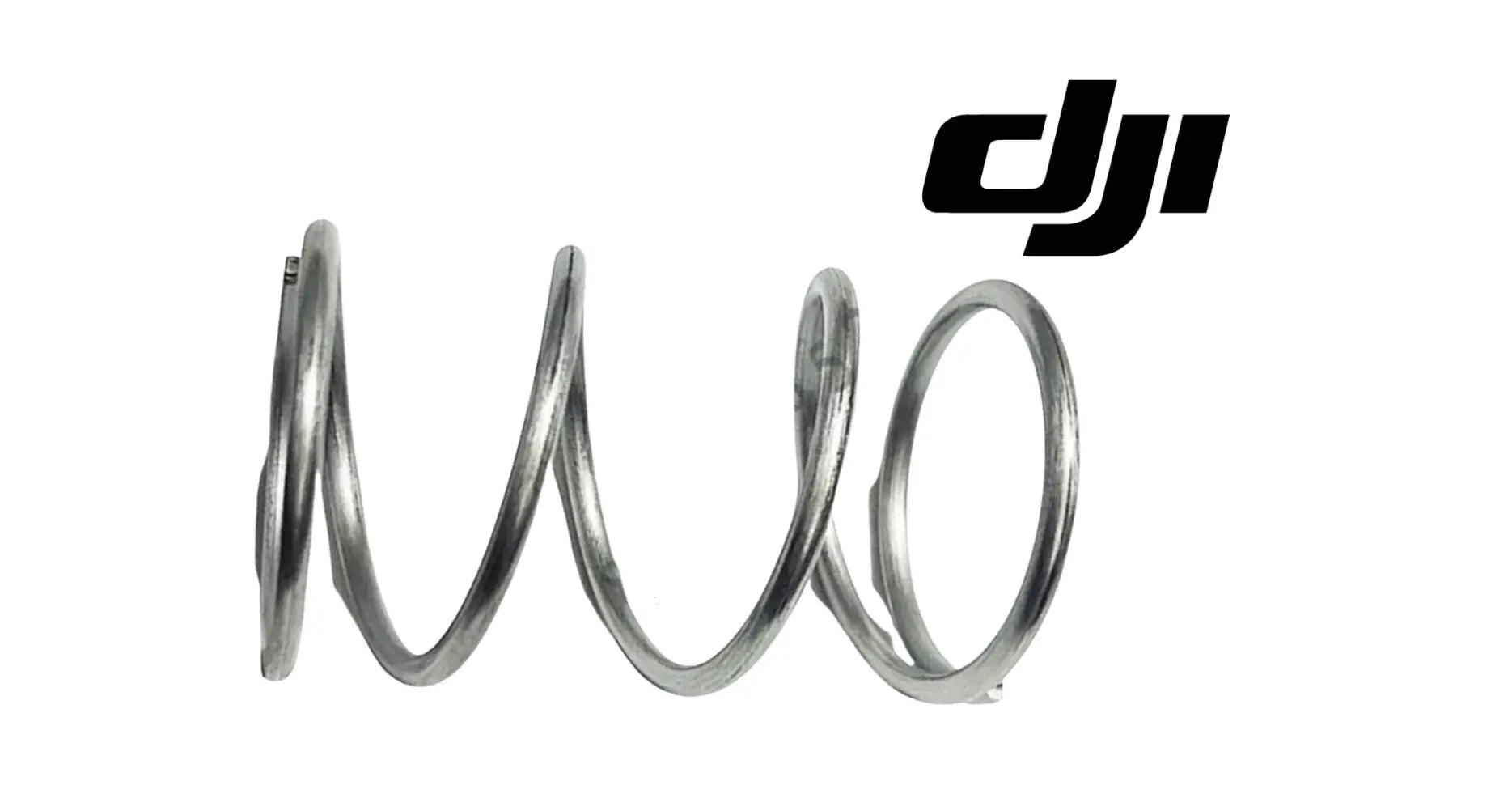 DJI metal compression spring, tightly wound coil, curved profile.
