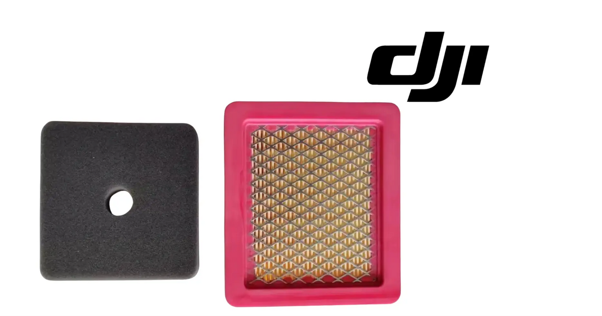 DJI generator oil filter service kit with black foam filter and pink mesh filter