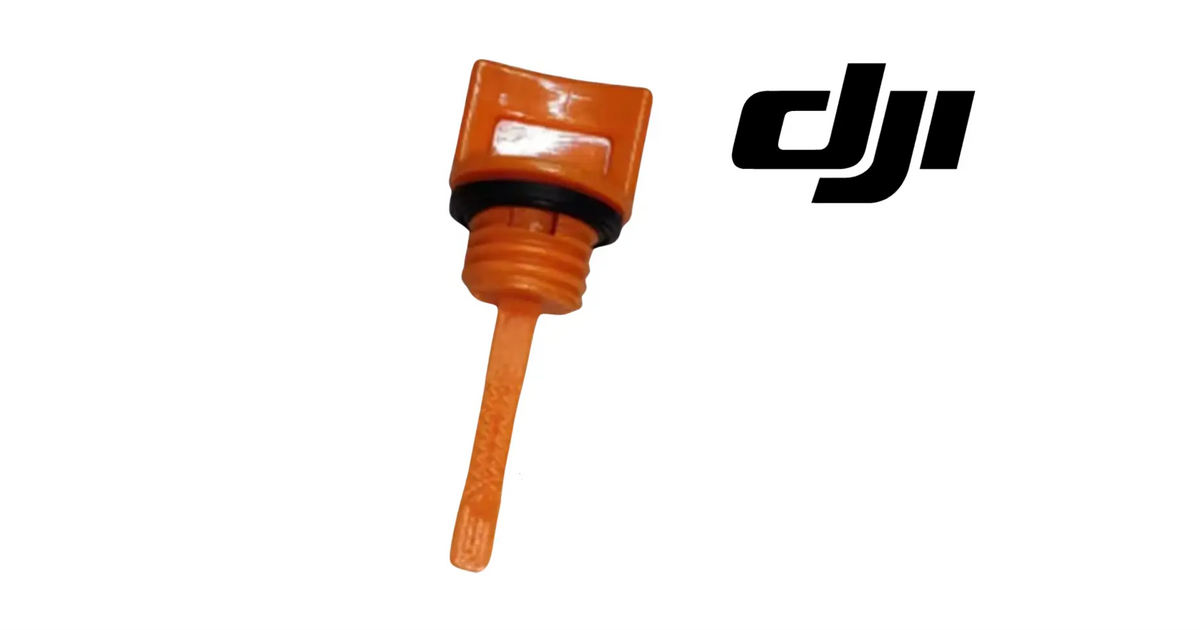 DJI orange oil dipstick and filler cap, threaded stem
