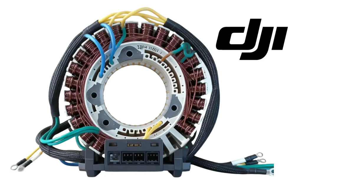 DJI generator stator module front view with copper coils and center mounting holes