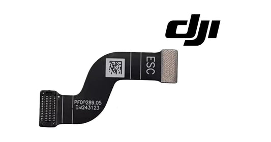 DJI ESC flex cable, black ribbon with ESC label and QR sticker