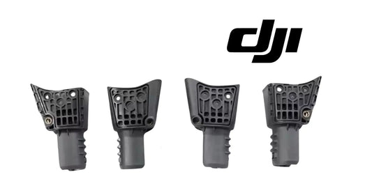 DJI arm connector joint mount front detail set, gray plastic with grid holes