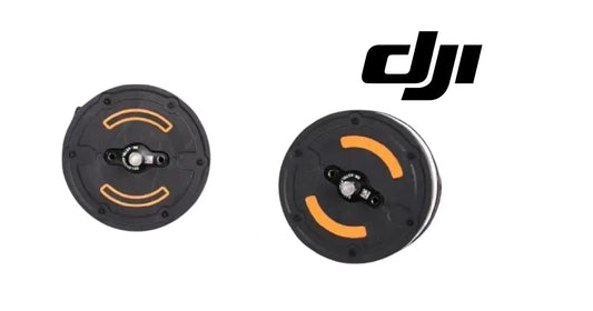DJI Matrice 350 RTK OEM arm motor pair, black circular covers with orange indicator arcs