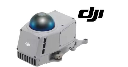 DJI Matrice obstacle avoidance sensor module, angled side view with blue dome