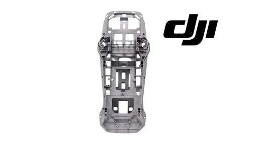 DJI drone middle shell frame with cage-like structure and mounting points, gray