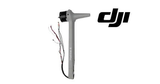 DJI Matrice 4T front-left drone arm, vertical view, gray housing and wiring