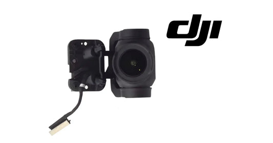 DJI black gimbal assembly camera module with cables and mounting bracket