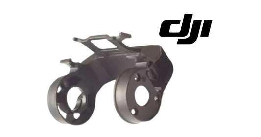 DJI Avata 2 gimbal roll arm, dark metal mount with forked top and two holes
