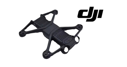 DJI Avata 2 bottom shell frame, black drone arm chassis with vents and slots