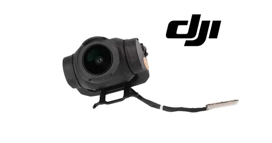 Black gimbal housing shell with lens opening and cable, DJI logo visible