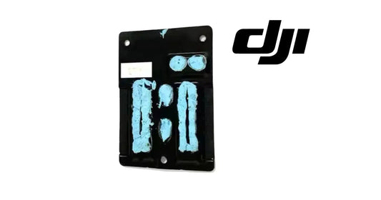 Heat sink plate for DJI Avata 2 with blue thermal pads and mounting holes