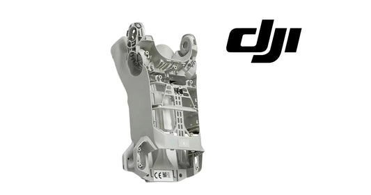 Gray plastic drone middle shell frame with mounting brackets and internal structure