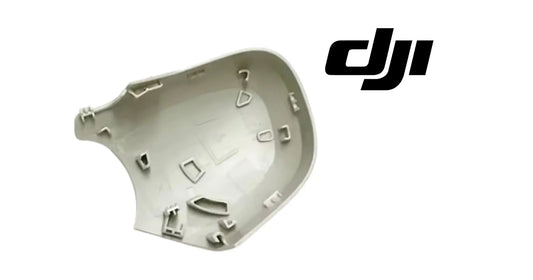 Light gray plastic front left cover shell with latch slots for DJI drone