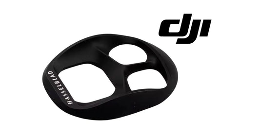 DJI rear camera frame housing, black angled shell with three circular lens openings