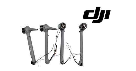 Dark gray gimbal arms and motor mounts with connector plates, for DJI Mavic 4 Pro