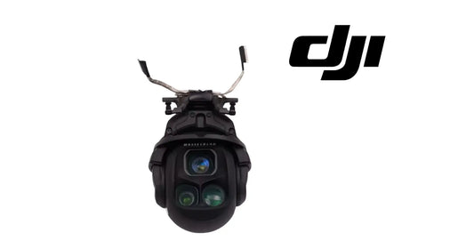 DJI Mavic gimbal housing with front camera lens, black spherical cover and brackets