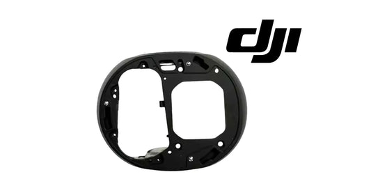 Black DJI replacement camera frame with large cutouts and screw points around edges