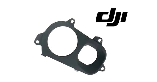 DJI gimbal cover with two round cutouts and mounting holes, dark gray