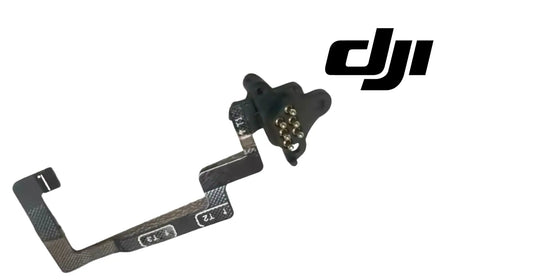 DJI camera frame ribbon cable with gold contact pad and mounting tab