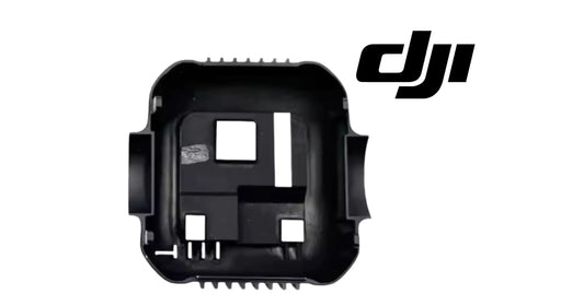 DJI gimbal frame inner housing cover, black with molded slots and tabs