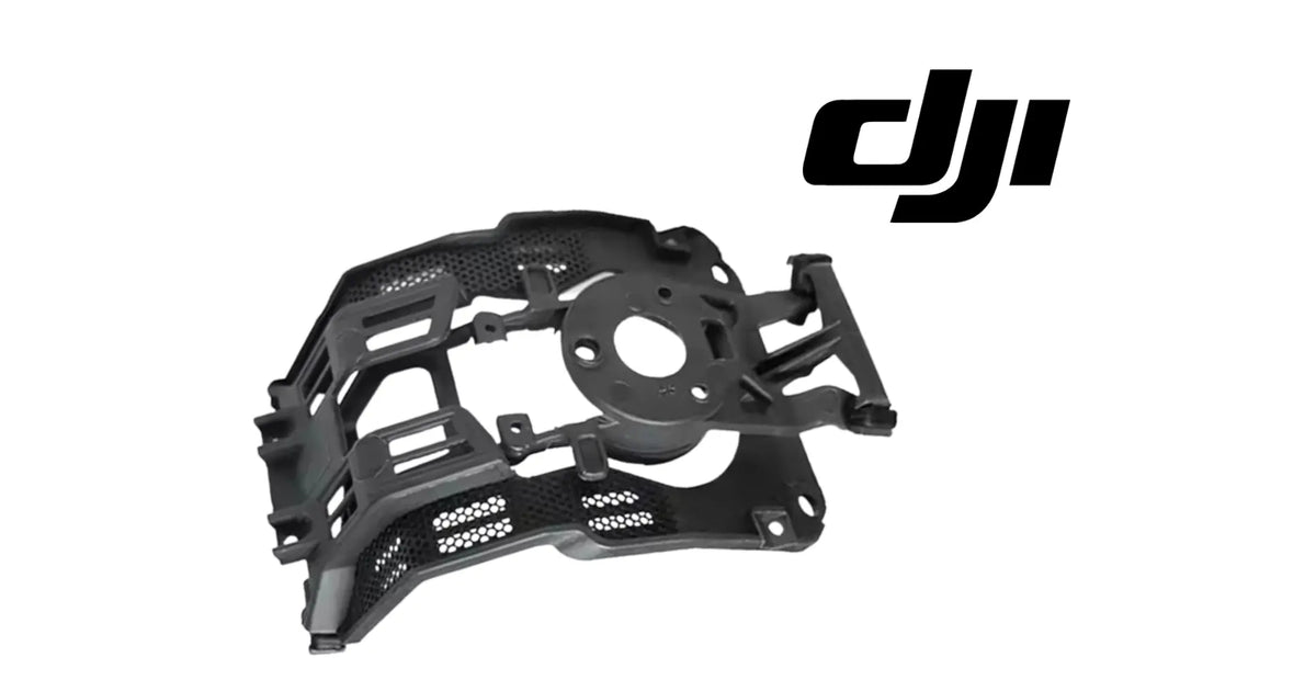 DJI gimbal damping board with circular motor mount and side support arms, black