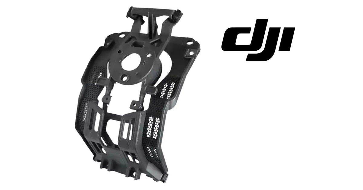 DJI black gimbal damping board bracket with central circular hole and mounting tabs