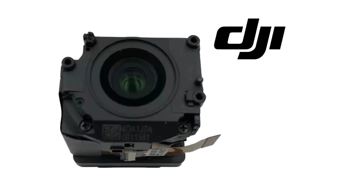 DJI Mavic 3 OEM lens assembly, angled view with lens glass and mounting ports