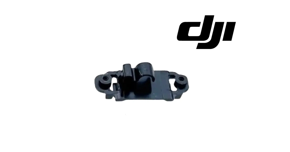 DJI gimbal cable clamp cover with side tabs and two mounting loops, dark gray