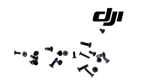 DJI gimbal screw kit with 22 assorted screws and hex bolts, scattered set