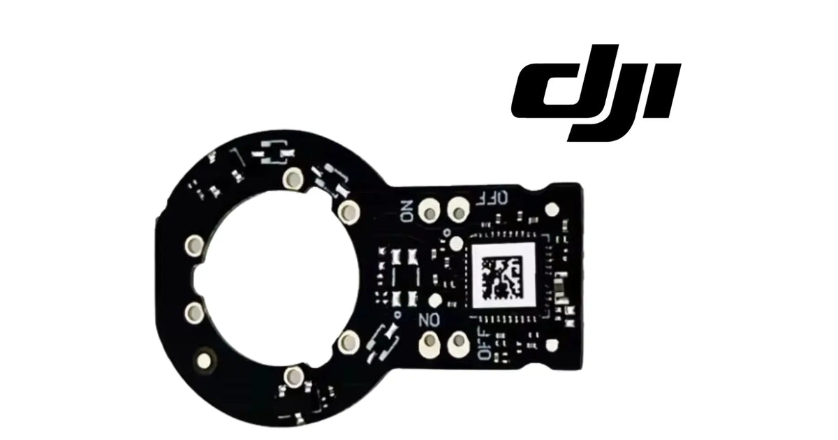 Yaw motor cable PCB for DJI Mavic 3/Cine, side view with QR code and mounting holes
