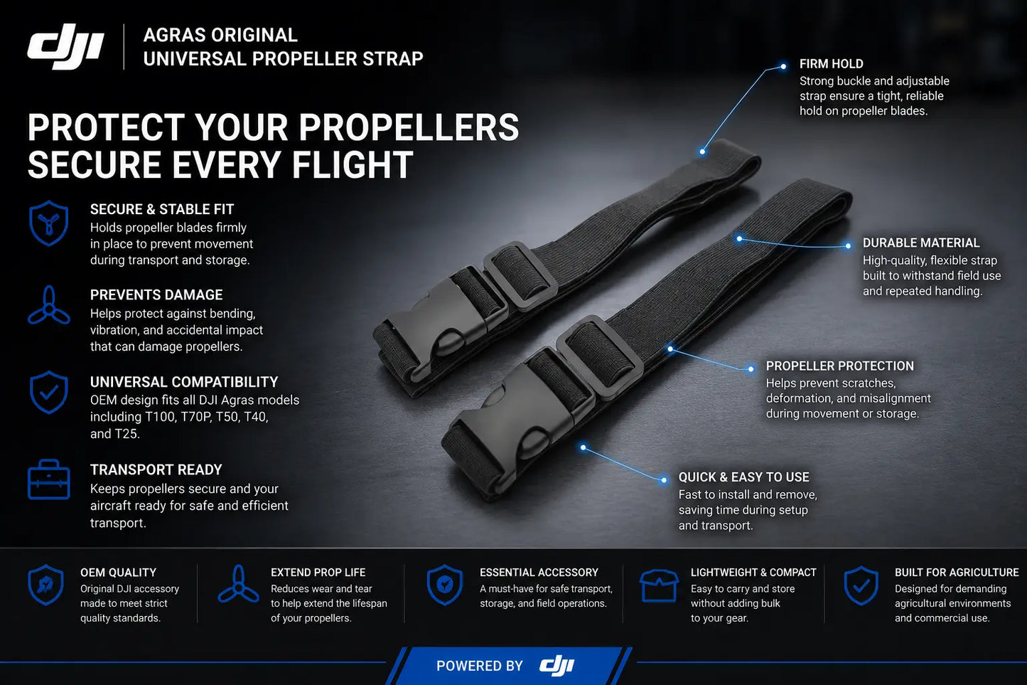 DJI Agras Original Universal Propeller Straps (2 Straps) DJI