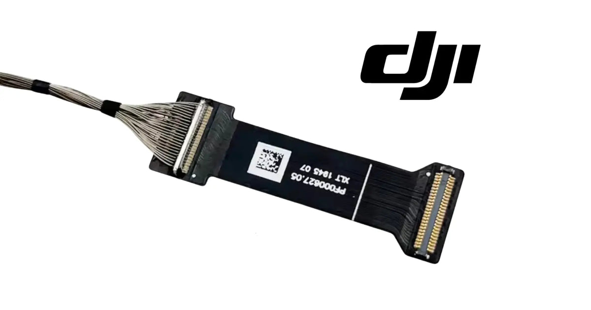 DJI gimbal signal cable board with gold contact pads and flat ribbon