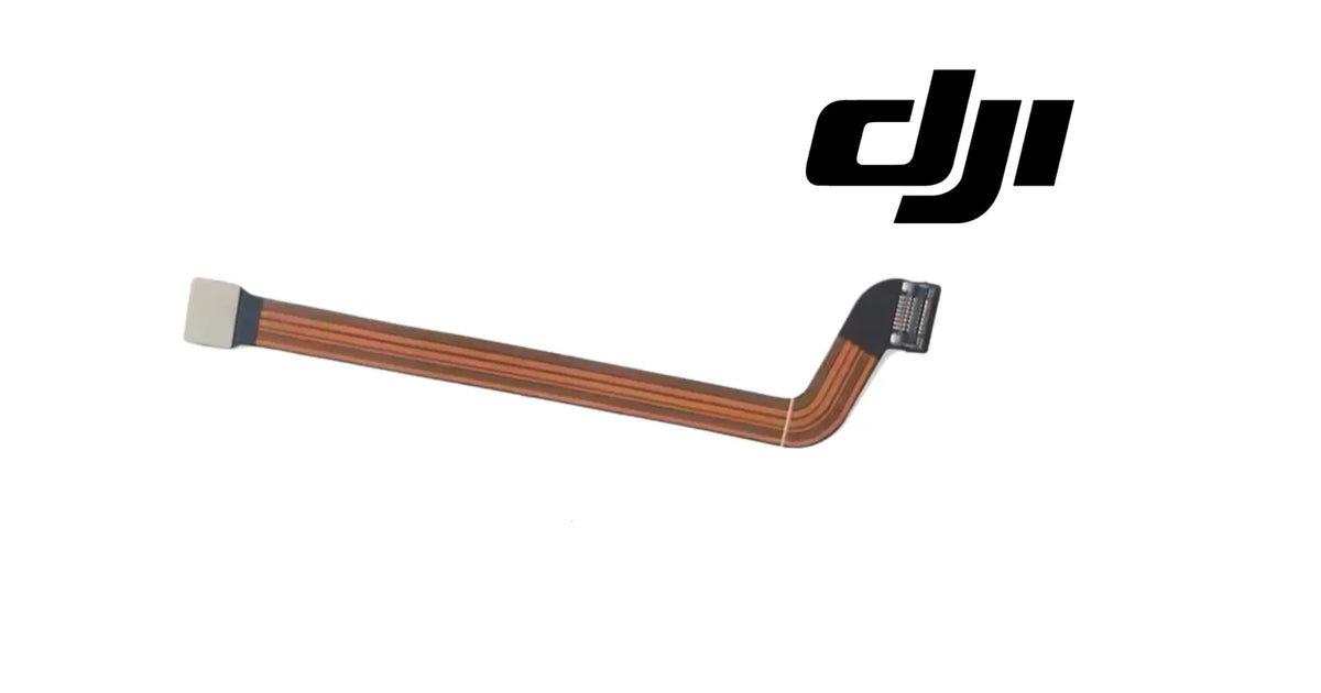 Replacement gimbal flexible cable with brown ribbon, bent shape, black connector ends