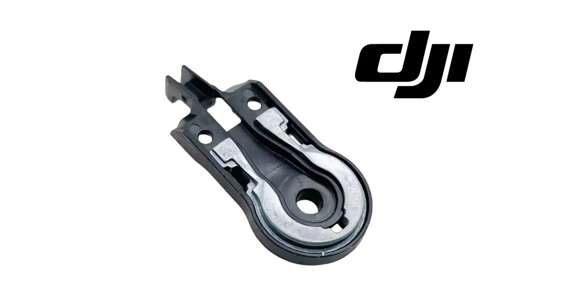 Replacement gimbal cover #9 with DJI logo, black and silver metal bracket