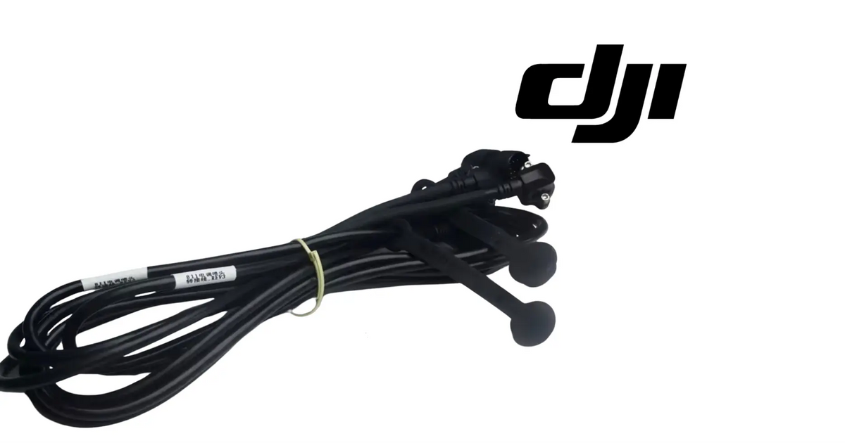 Black cable harness with four nozzle tips for DJI Agras rear modification kit