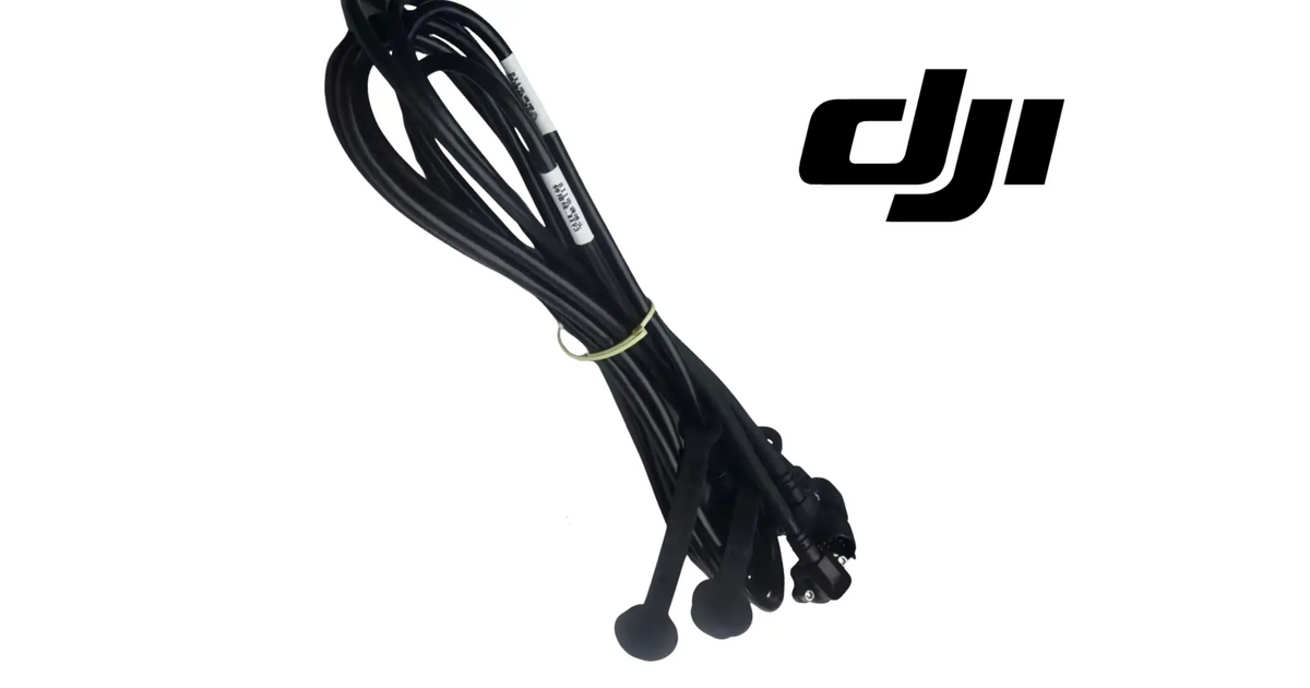 Black cable harness with multiple connector boots for DJI Agras rear nozzle kit