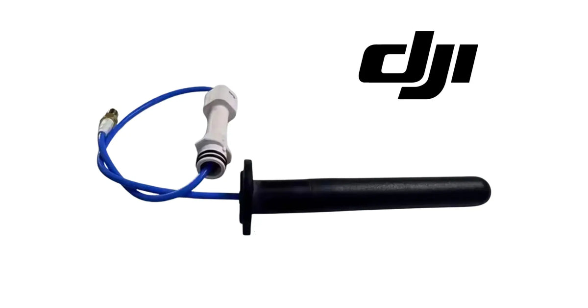 DJI Agras SDR antenna set with one long black antenna and blue coax cable