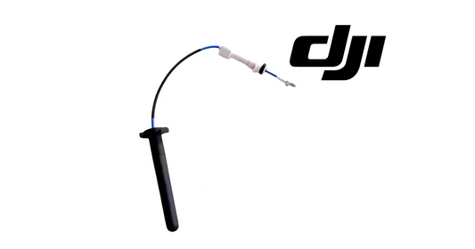 DJI Agras SDR antenna set with curved white cable and black antenna rod