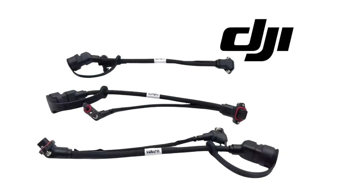 Nozzle signal cable harness with three black cable leads and connector plugs