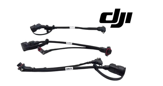 Nozzle signal cable harness with three black cable leads and connector plugs