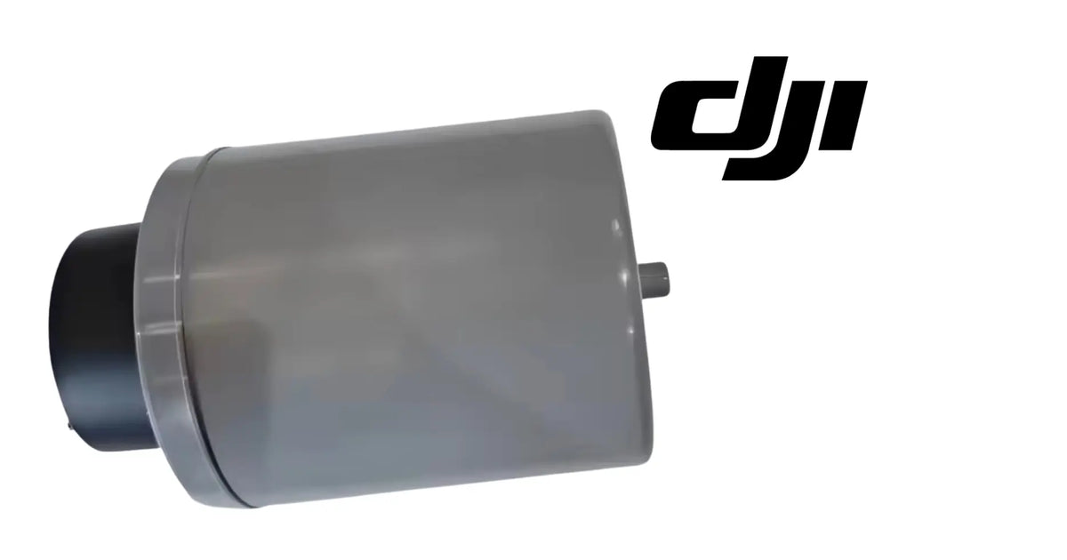 DJI Agras rear radar sensor module, dark gray cylindrical housing with port