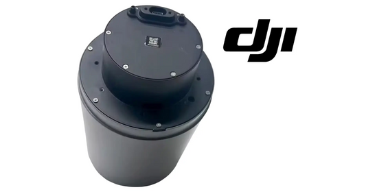 DJI Agras rear radar sensor module, black housing with top plate and mounting holes